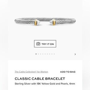 David Yurman Silver and Gold Bracelet